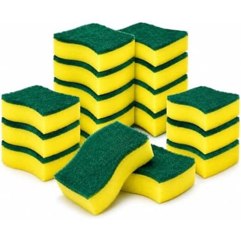 Esponjas De Cozinha Resistentes , Pacote Com 16 – Purificador Dupla Face Sem Riscos Para Pratos , Panelas , Frigideiras