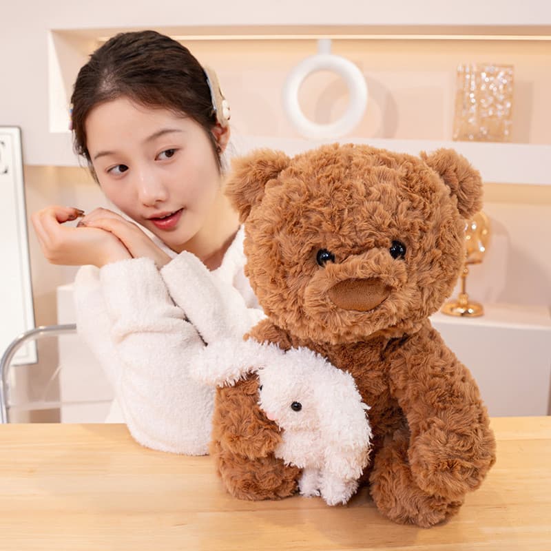 Bonito urso de pelúcia brinquedo de pelúcia simulação abraço urso coelho boneca pequeno urso boneca travesseiro presente