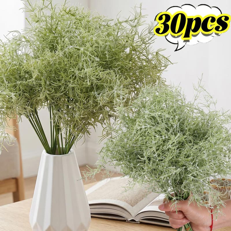 1-5 Grupos Mini Buquê Floral Artificial Branco-Verde-Planta Falsa De PVC Macio-33.5cm De Altura Vaso De Mesa Minimalista