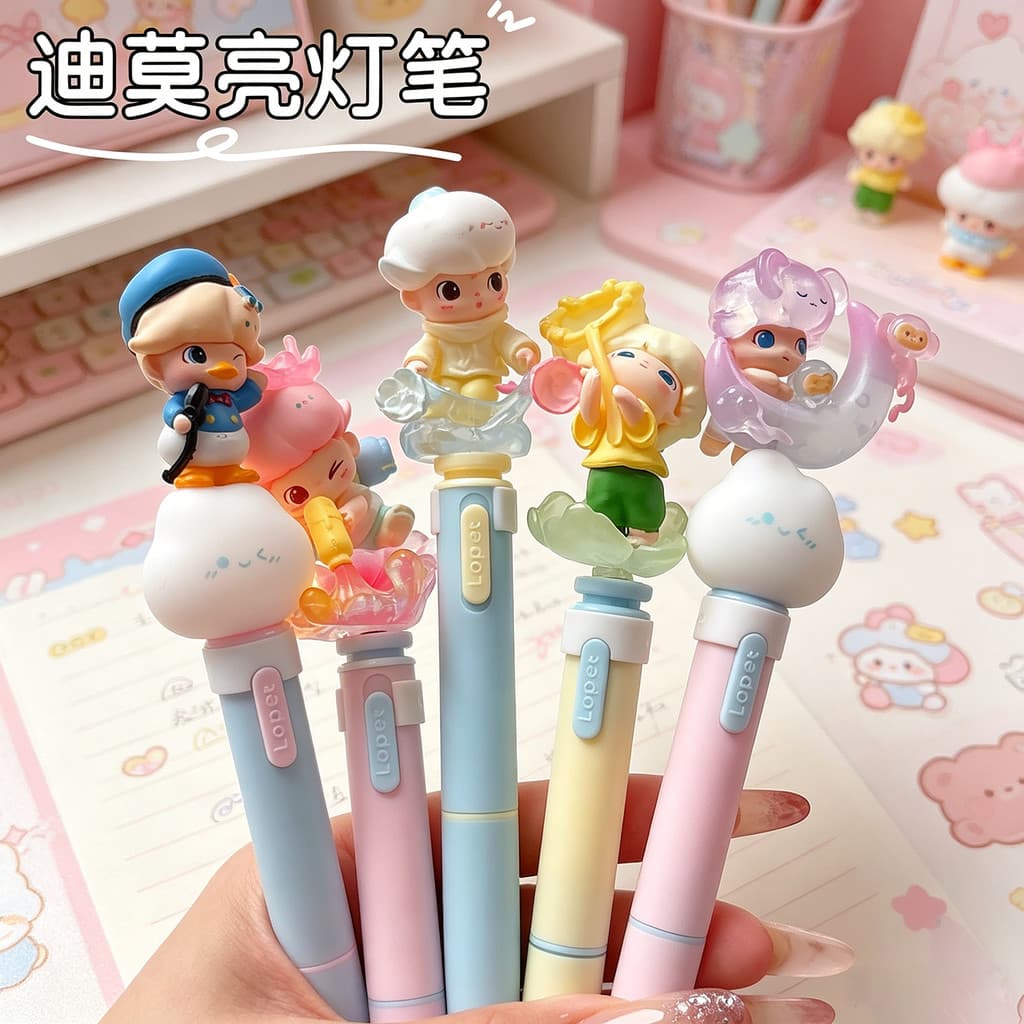 Caneta de pelota fofa luminosa de alto valor bolha luz Extra brilhante Dimo mudou caneta de Gel para bebê ins estudante