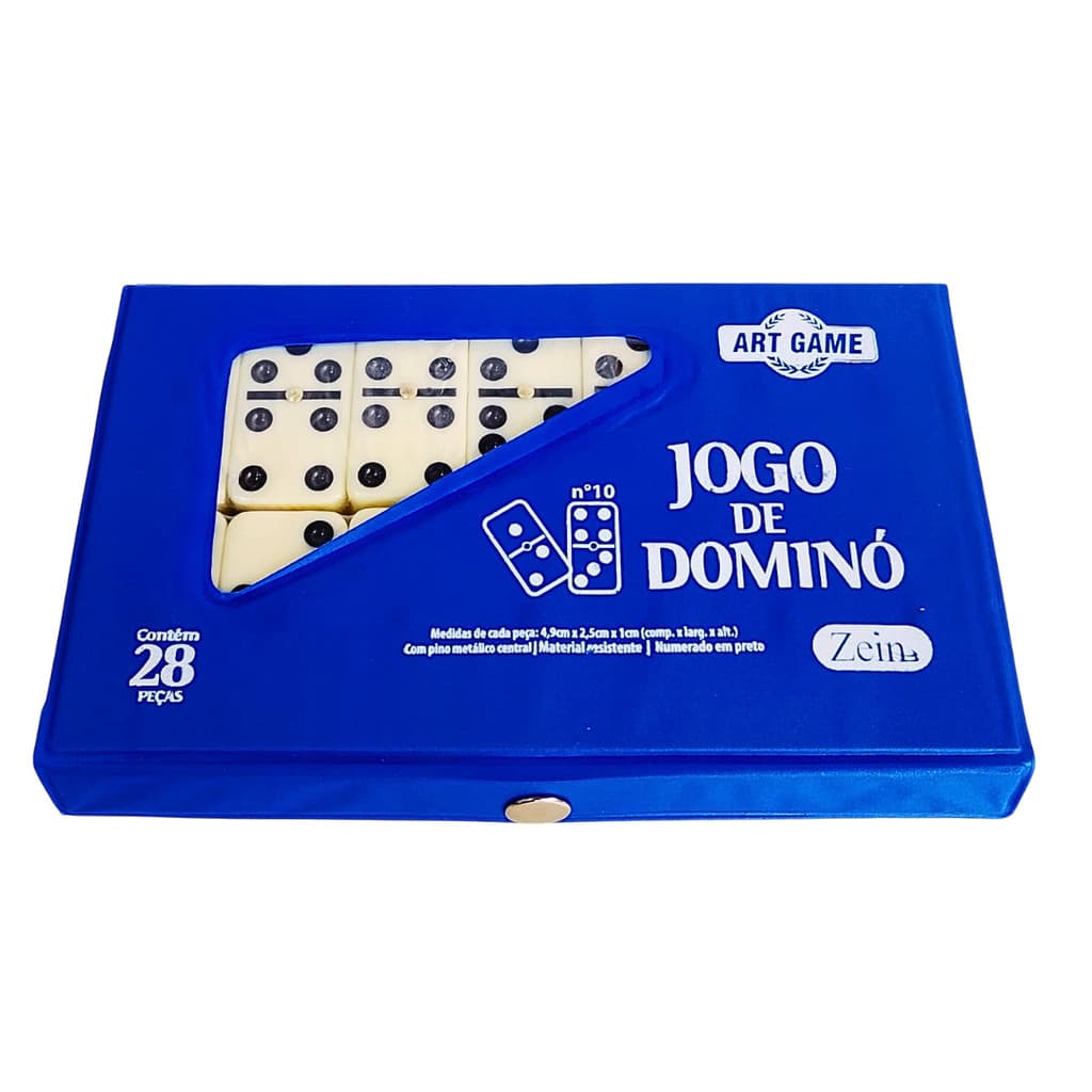 Jogo Dominó 28 Peças Profissional Pino Metal Oferta Hoje