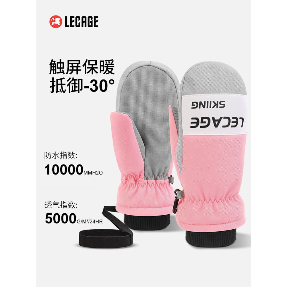 Luvas de esqui profissionais folheado tela sensível ao toque das mulheres dos homens à prova dwaterproof água quente gro