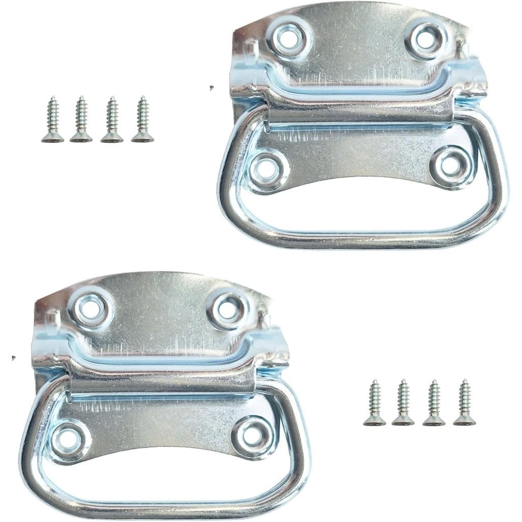 3.5 Inch Pull Ring Handle, Folding Chest Handles for Wooden Box Toolbox Drawer Door Lifting, 2 Pack
