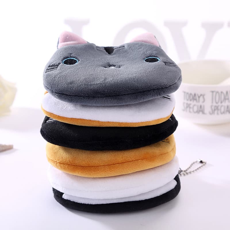 Crianças Dos Desenhos Animados Meninas Bolsa De Moedas Bonito Gato Carteira De Pelúcia Mulheres Mudança Saco Mini Dinhei
