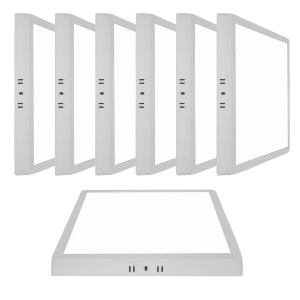Kit 6 Painéis de Plafon LED 25w  Sobrepor Quadrado Branco Frio 6500k