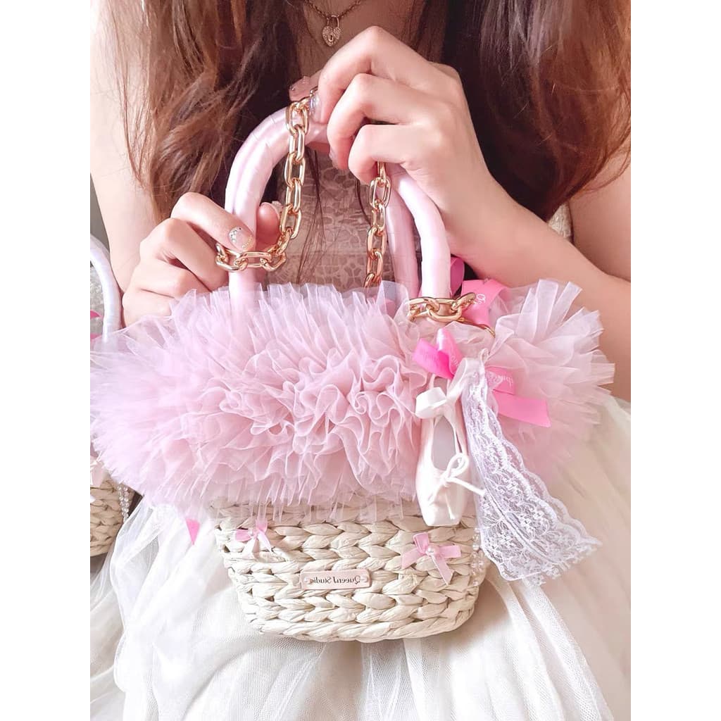 bolsa feminina bolsa transversal feminino Ballet menina doce palha lembrança feminino dama de honra nicho High-End práti