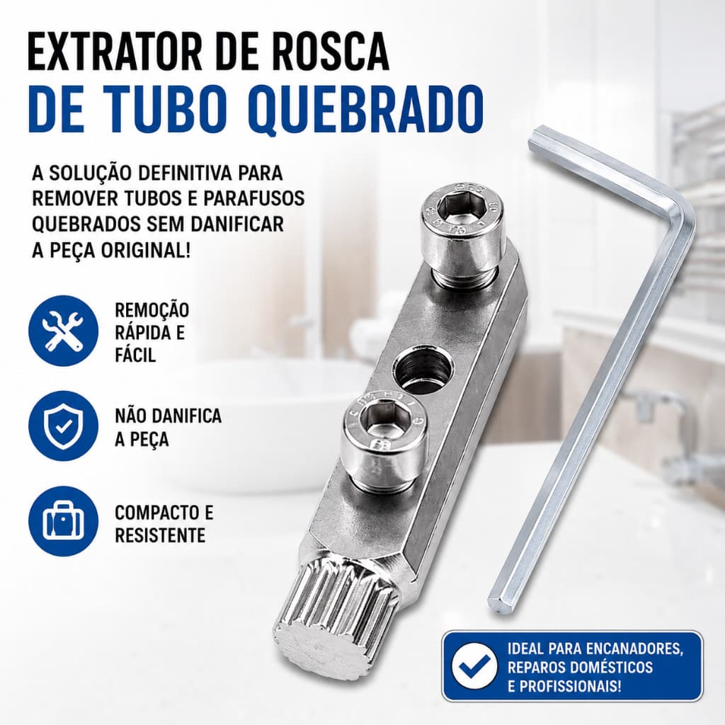 Extrator Universal de Rosca Quebrada Removedor de Tubos e Parafusos Ferramenta para Encanador