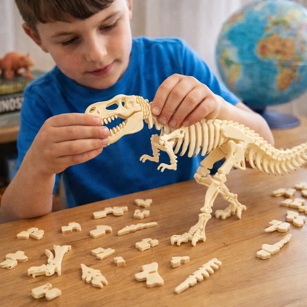Fóssil Dinossauro T-Rex Para Montar - Quebra-Cabeça Educativo Infantil