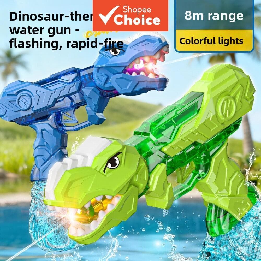 brinquedo pistola de agua dinossauro eletrica bateria de carregameto