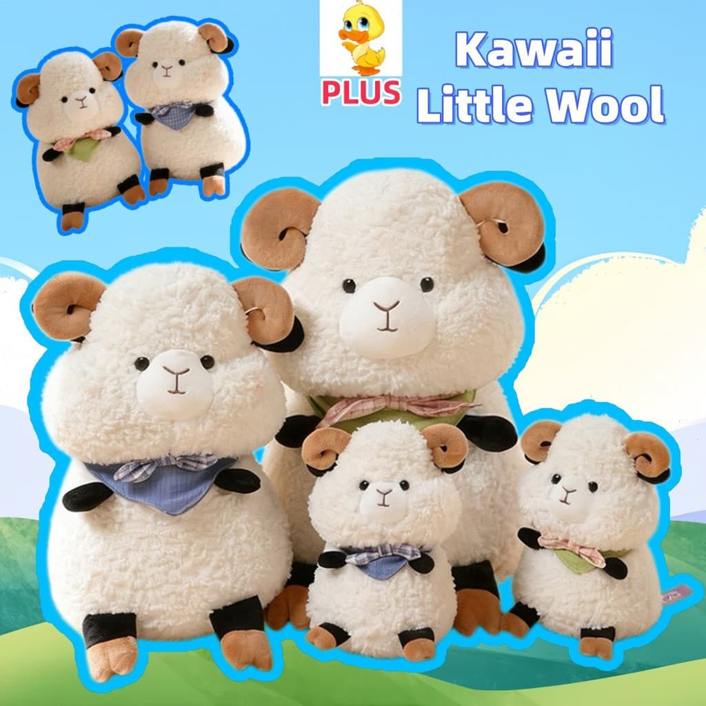 PLUS ✨ Bonito Boneca De Pelúcia De Lã Pequena Fofa Kawaii Algodão Doce Brinquedo Gravata Divertida Presente Infantil De