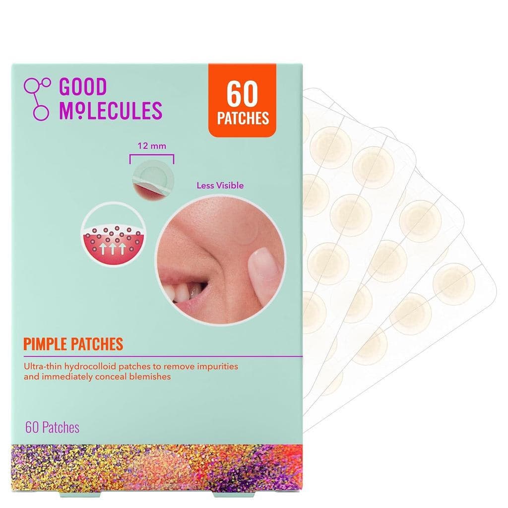 GoodMoleculesPatchesParaAcneNoRosto,60Packs–PatchesHidrocoloidesUltra-FinosParaAcneEEspequinas,InvisíveisSobAmaquiagem,T