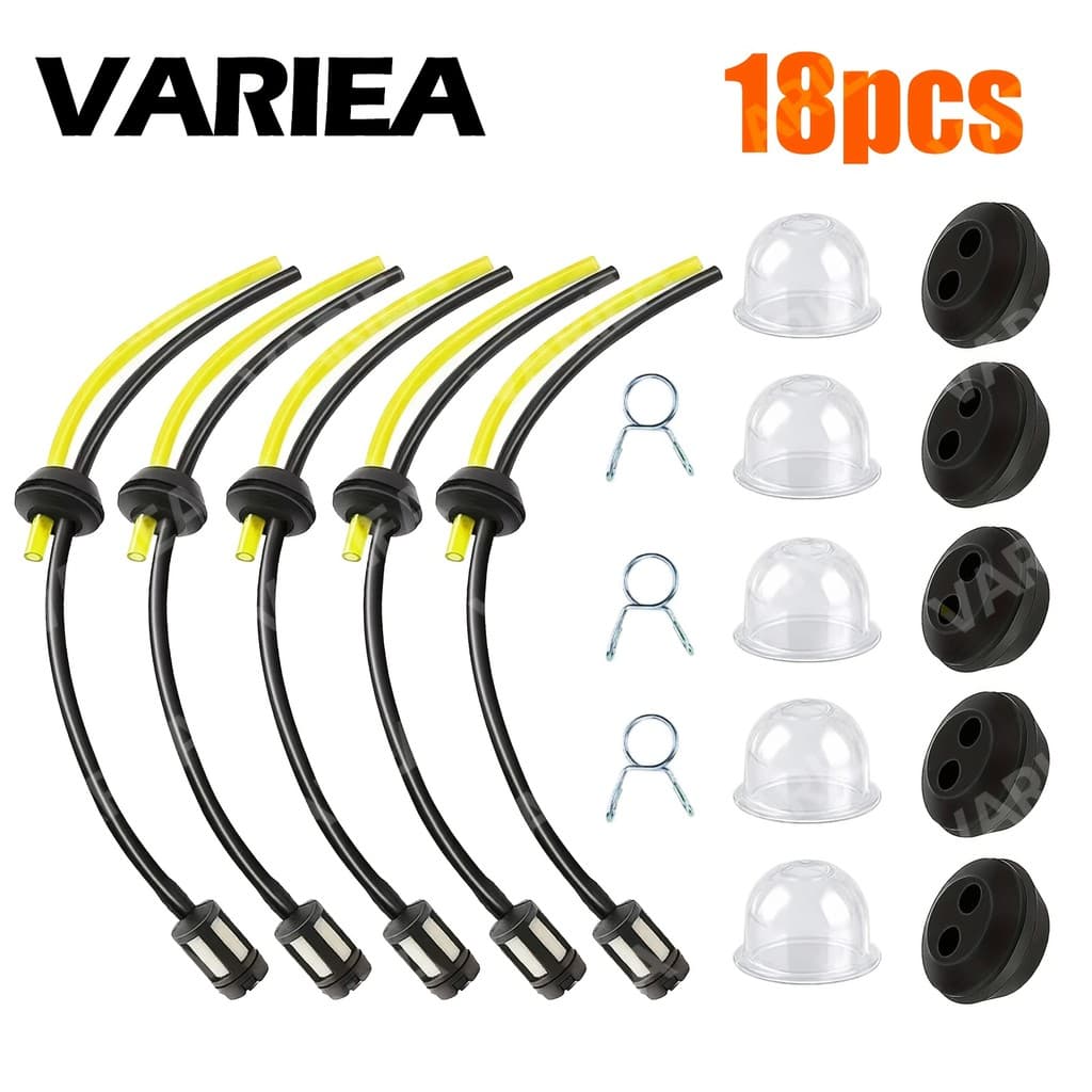 VARIEA-18PCS-Kit de filtro de tubo de combustível para cortador de grama Universal, adequado para aparador, cortador de