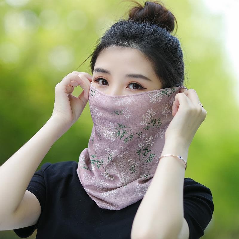 Condução ferramenta útil verão feminino gelo seda pendurado orelhas protetor solar véu capa máscara facial Anti-ultravio