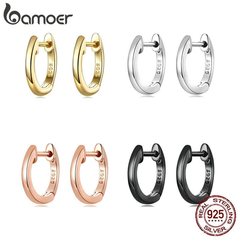 Bamoer 1 Par de Brincos de Prata Esterlina 925 com Fechos Simples, Acessórios de Moda Versáteis para Mulheres UMCY