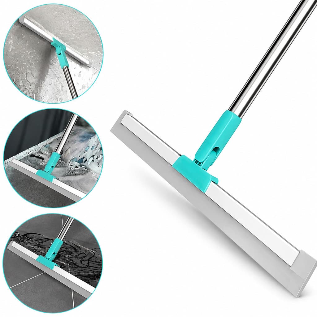 Rodo De Silicone Cabo 1 Metro Limpeza Piso Vidros Com Gancho Secos E Molhados Vassoura Mágica Puxa Água Rápido Prático