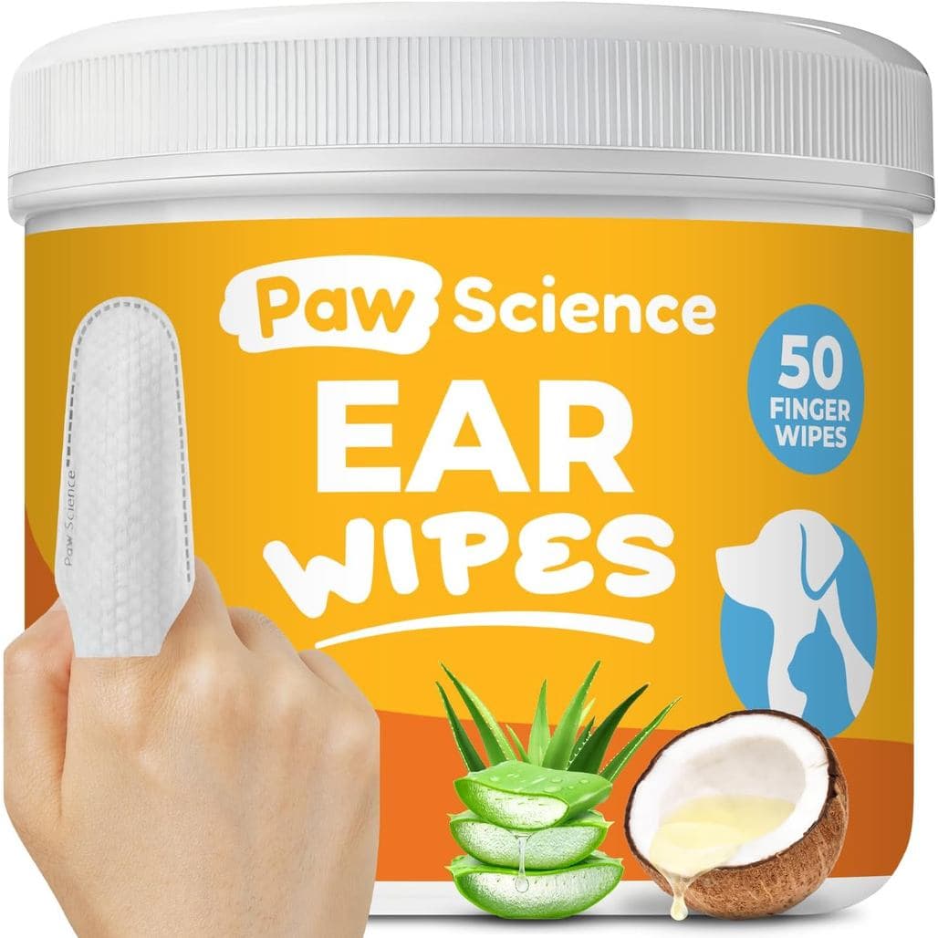 Toalhetes Limpadores de Ouvido para Cães Paw Science – Toalhetes para Dedos para Cães e Gatos – Limpeza, Alívio e Desodo