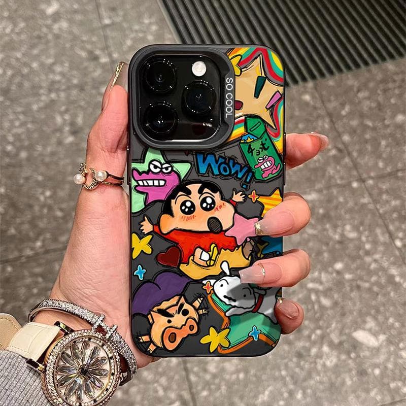 Shin-Chan pintado adequado para Apple 16 capa de telefone iPhone15promax Premium 14 Silicone 13 macio 12