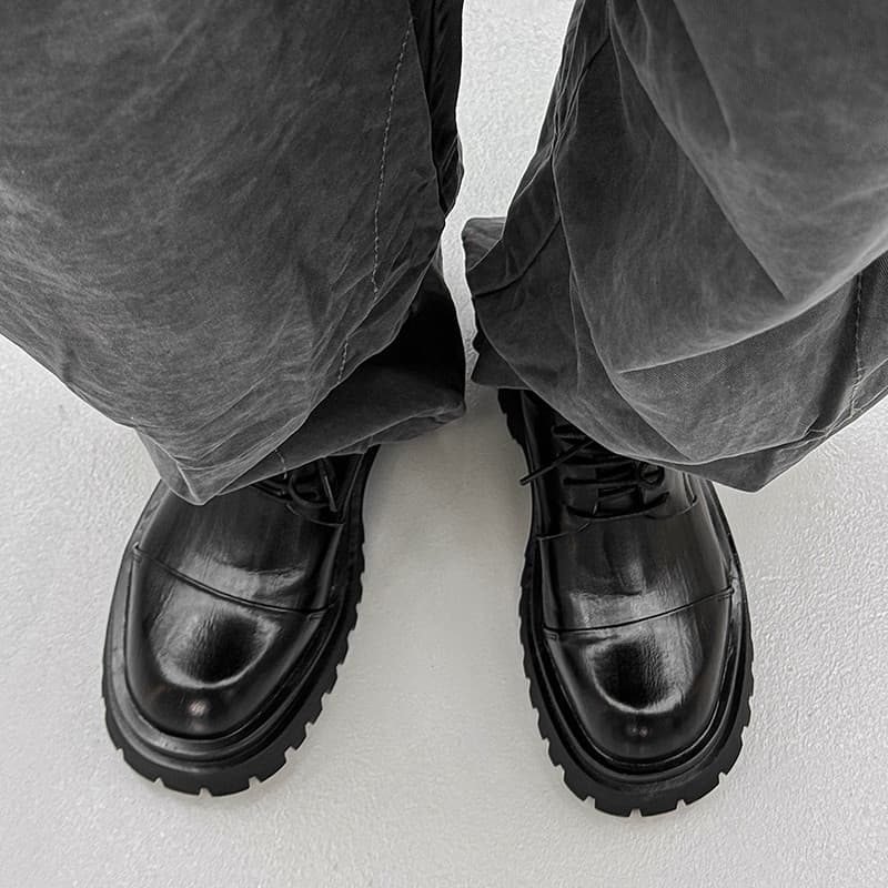 Homens diário Casual Commuter sapatos de couro preto All-Match negócios Formal Wear estilo britânico moda tendência entr