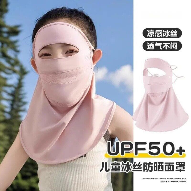 Crianças máscara protetor solar 2026 verão novo estilo meninos meninas gelo seda pára-sol Anti-ultravioleta respirável r