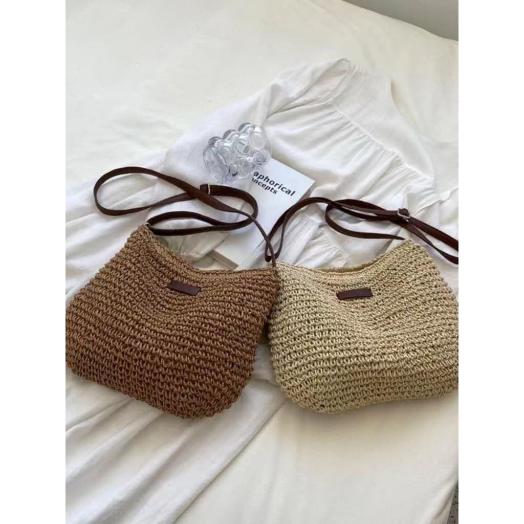 Novo estilo cinto Diagonal saco tecido à mão moda all-Match praia férias beira-mar estilo Casual moda todos @-