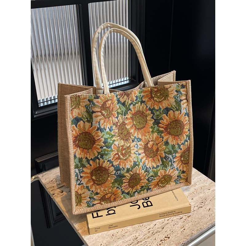 Estilo japonês coreano bolsa de lona linho sacola feminina 2026 novo estilo grande capacidade trabalho Commuter sacola