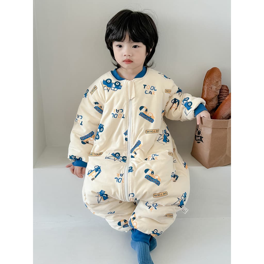 W inverno saco de dormir crianças engrossado acolchoado bebê à prova de chute colcha inverno bebê à prova de frio quente