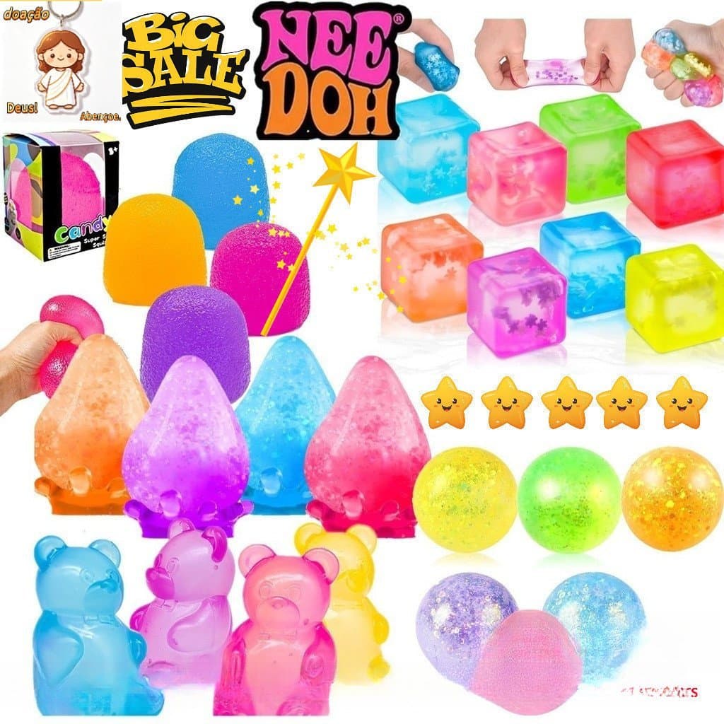 NeeDoh Swirl Nice Cube Gumdrop Fidget Toy Com Brinquedo Mole Super Sólido Nee Doh Squeeze Toys