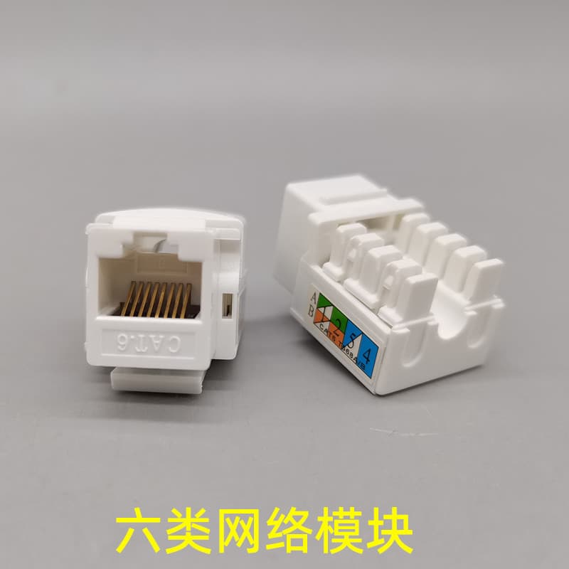 Classe 6 Gigabit Network AMP Fiação unissex RJ45 Rede cat6 Classe Computador Porta de cabo de rede Módulo de computador