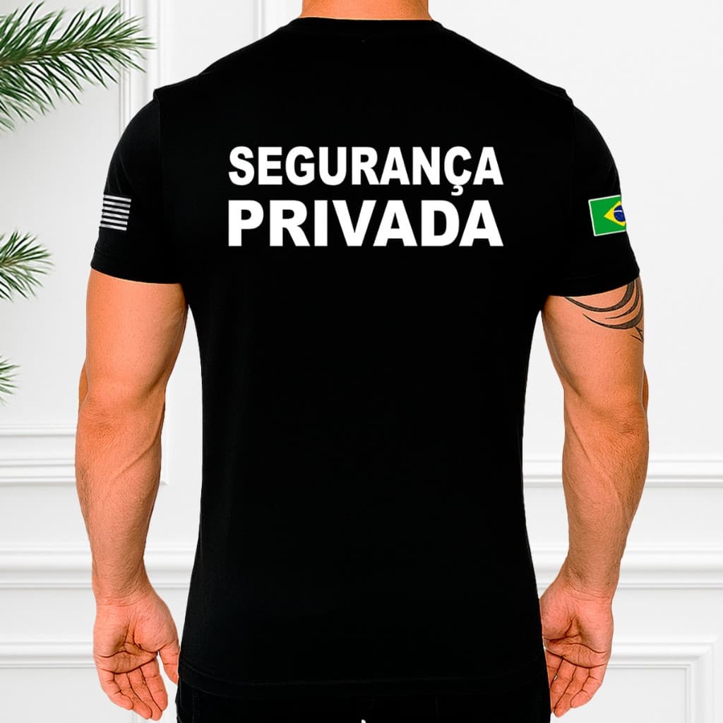 Camisa Segurança Privada 100% Algodão Personalizada Manga Curta Sem Nome Envio Rápido Promoção Extra