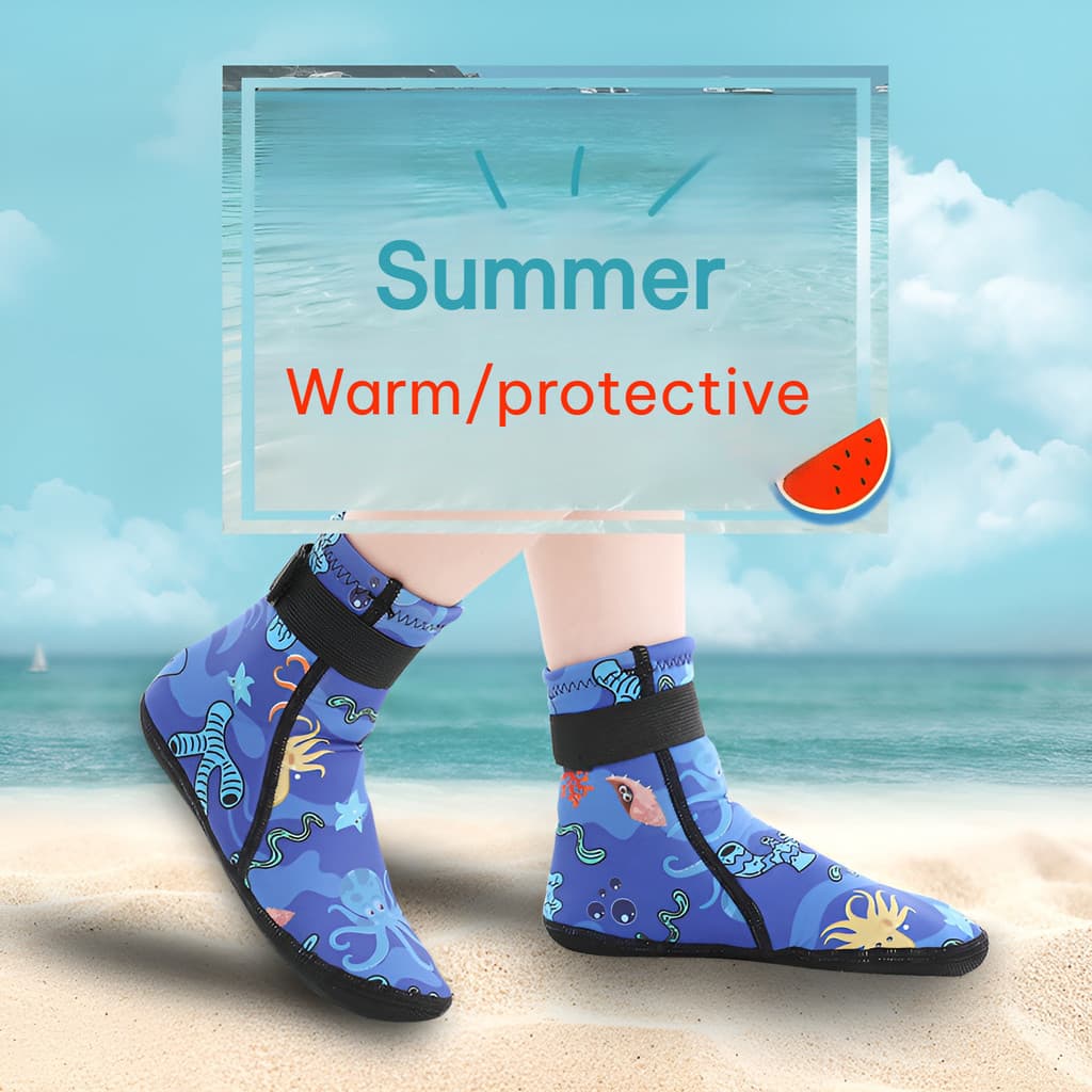 [Camuflagem Moderna] Novo Meias de Mergulho Infantil Sapatos de Praia/Natação/Bebê Antiderrapante