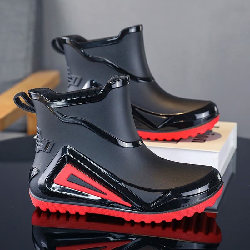 Botas de chuva masculinas inverno velo-velo quente à prova dwaterproof água pesca sapatos de borracha dia chuvoso Anti-d