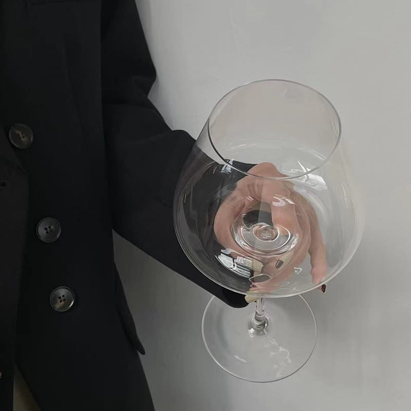 Estilo criativo borgonha copo de vinho tinto côncavo luz inferior luxo High-End cristal taça de vinho doméstico