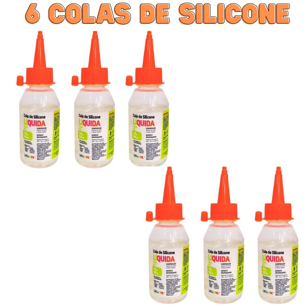 Cola Líquida De Silicone Leoarte 60ml Multiuso Artesanato-6 Unidades