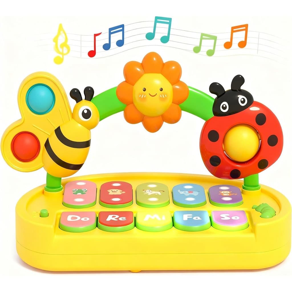 Brinquedos De Piano Para Bebês De 6 A 12 Meses , Teclado Musical Iluminado , 9 12 18 Com 4 Modos Educativos Infantis De