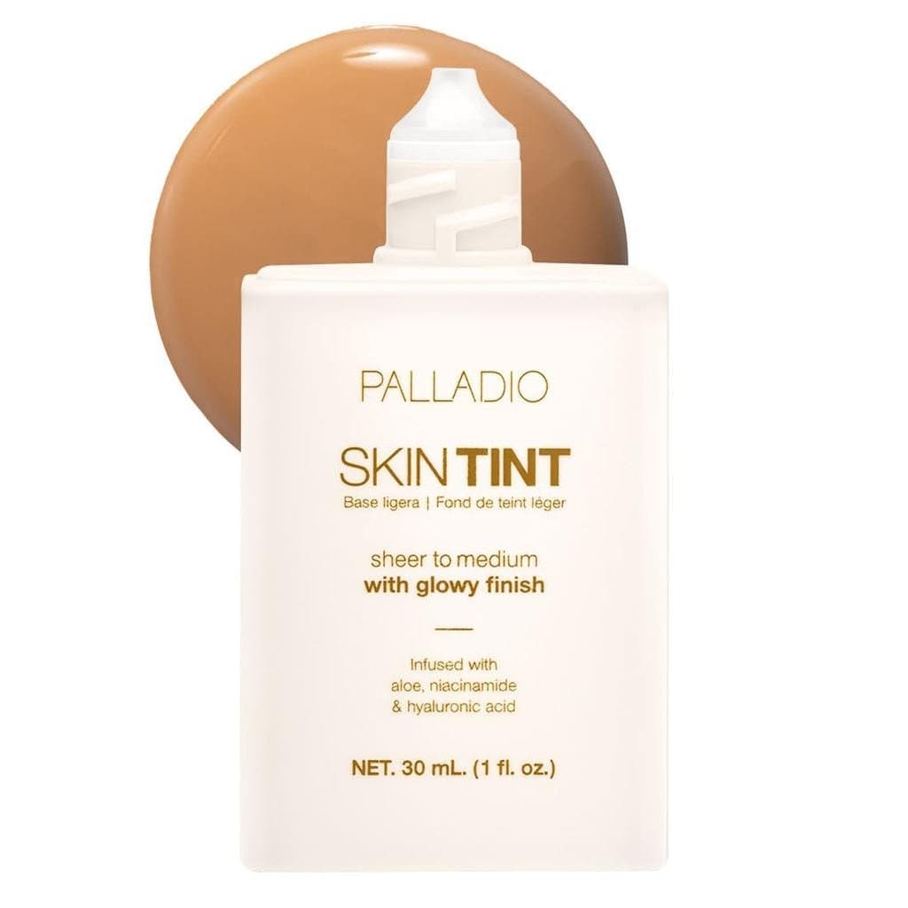 Palladio Skin Tint com Aloe, Niacinamida e Ácido Hialurônico, Cobertura Leve a Média, Acabamento Radiante, Base Leve Ilu