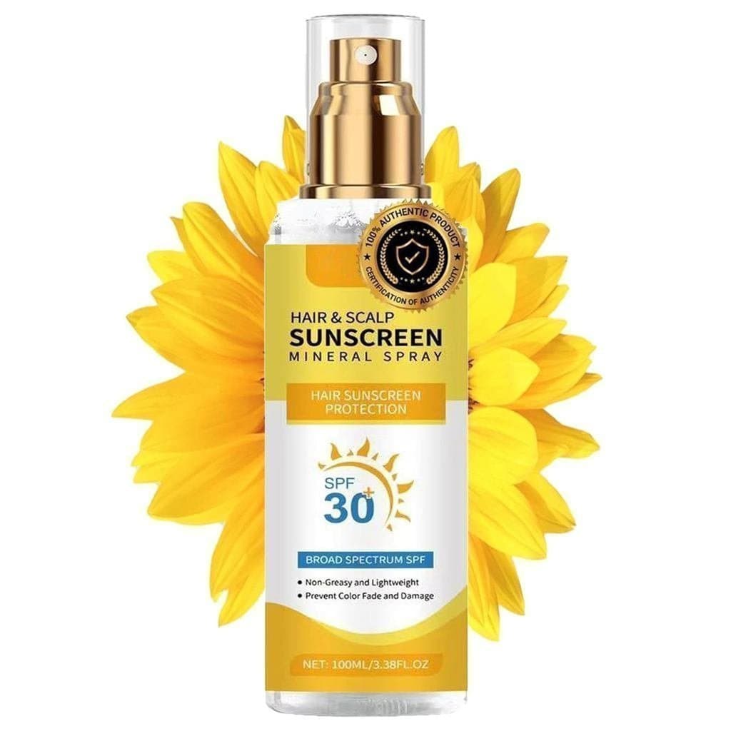 Spray Protetor Solar para Cabelo e Couro Cabeludo SPF30, Bloqueador UV Seguro para Cabelos Tingidos/Com Mechas, Proteção