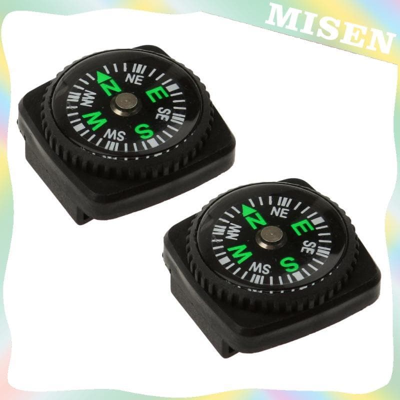 [Misen] 2 Unidades De Bússolas De Bolso Para Acampamento E Caminhada Relógio Banda Ferramenta De Sobrevivência Com Pulse