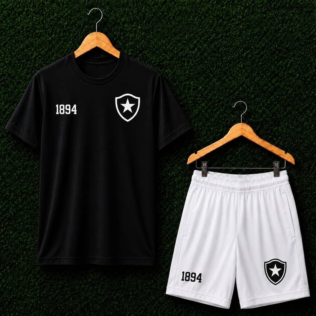 Kit Conjunto de Camiseta e Short Tactel Botafogo data Super Estliloso e Confortável Envio Imediato.