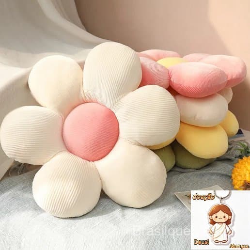 Flor de Pelúcia / Almofada Travesseiro Fofinha Sofá Cadeira Cama Decoração Dormir Crianças Presente Ursinho criança mãe