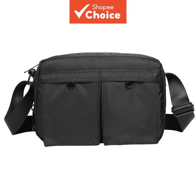 Bolsa de Ombro Masculina Japonesa Estilo Trendy, Bolsa Tiracolo Minimalista Casual Clássica, Bolsa Mensageiro com