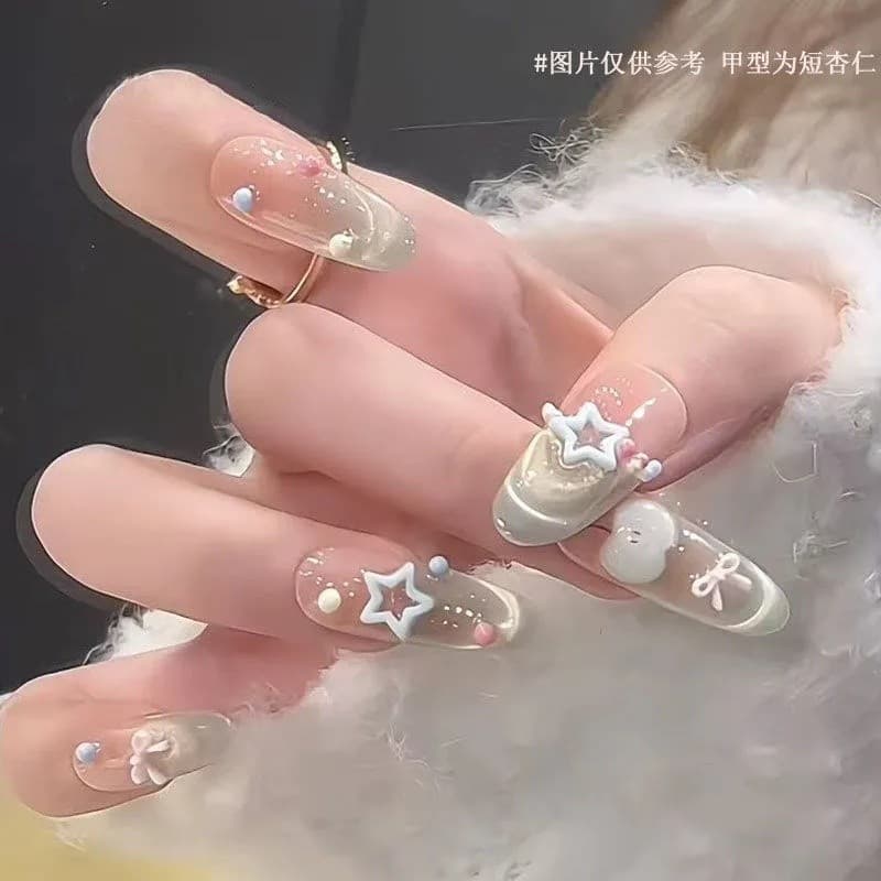 [Paraíso da Maçã Verde] Adesivos de Unhas Artesanais de Alta Qualidade com Efeito Olho de Gato Brilhante - Produto compa