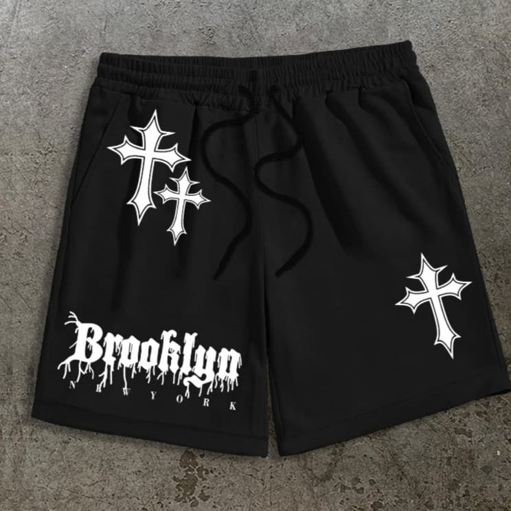 Shorts Streetwear Estilo Gótico Hip Hop Urbano Flanrlado C/ Bolsos