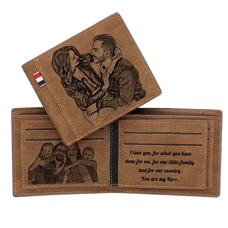 Carteira Com Foto Gravada Para Homens De Alta Qualidade Em Couro Pu Carteiras De Bolsa Com Fotos Personalizadas Festival