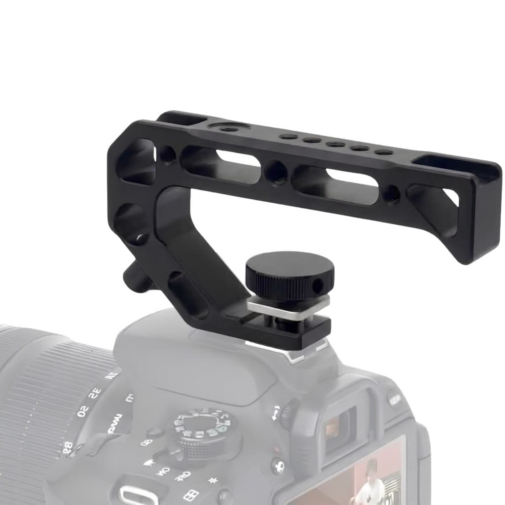 Handle Grip ZJ003 Alça C/ Sapata 1/4 3/8 P/ Câmera Cage Dslr