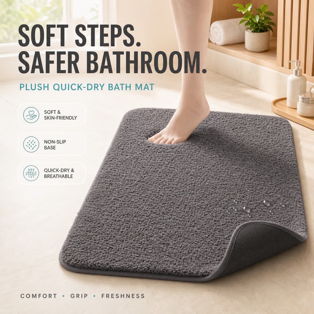 Tapete absorvente para banheiro, tapete absorvente para porta de entrada de banheiro doméstico, antiderrapante, tapete p