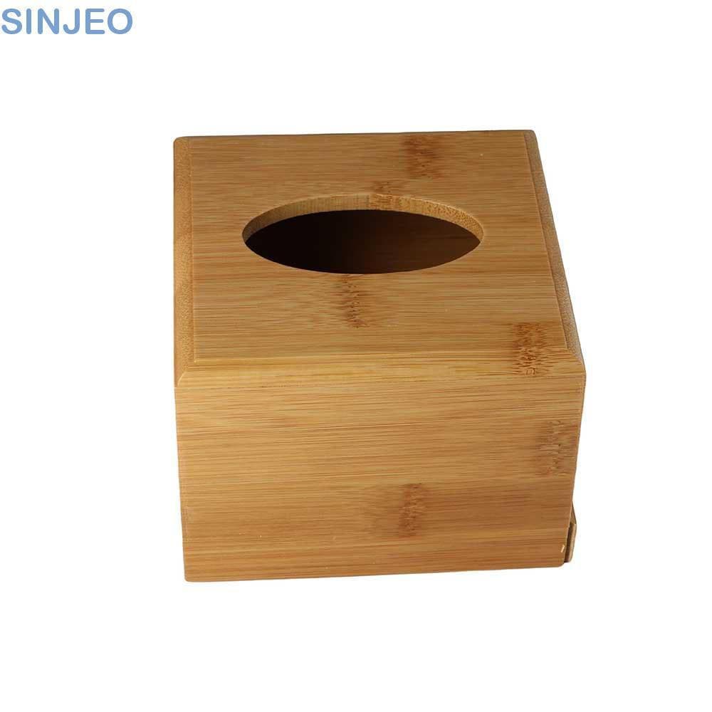 SINJEO Rack De Tecido Moda Criativa Organizador De Mesa Restaurante Ocidental Caixa De Armazenamento Quadrada De Bambu