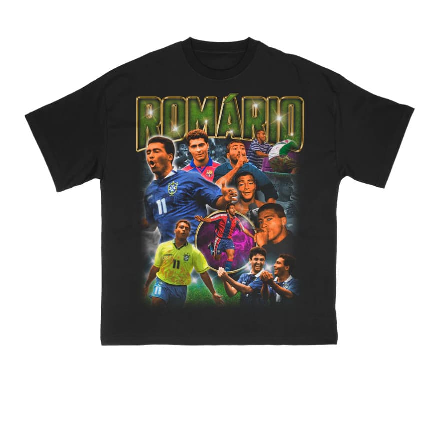 Camiseta Camisa Blusa Algodão Unissex Estampado Futebol Romario Artilheiro