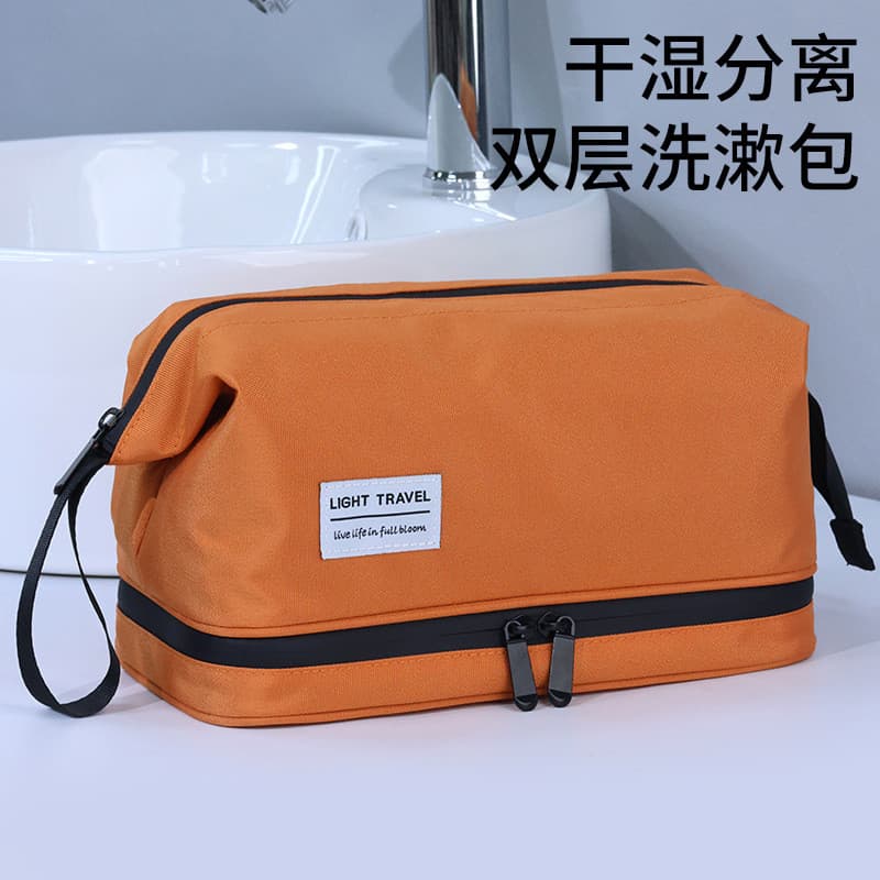 Bolsa de higiene pessoal com separação seca e úmida, Nylon de alta densidade, repelente de água, bolsa de armazenamento
