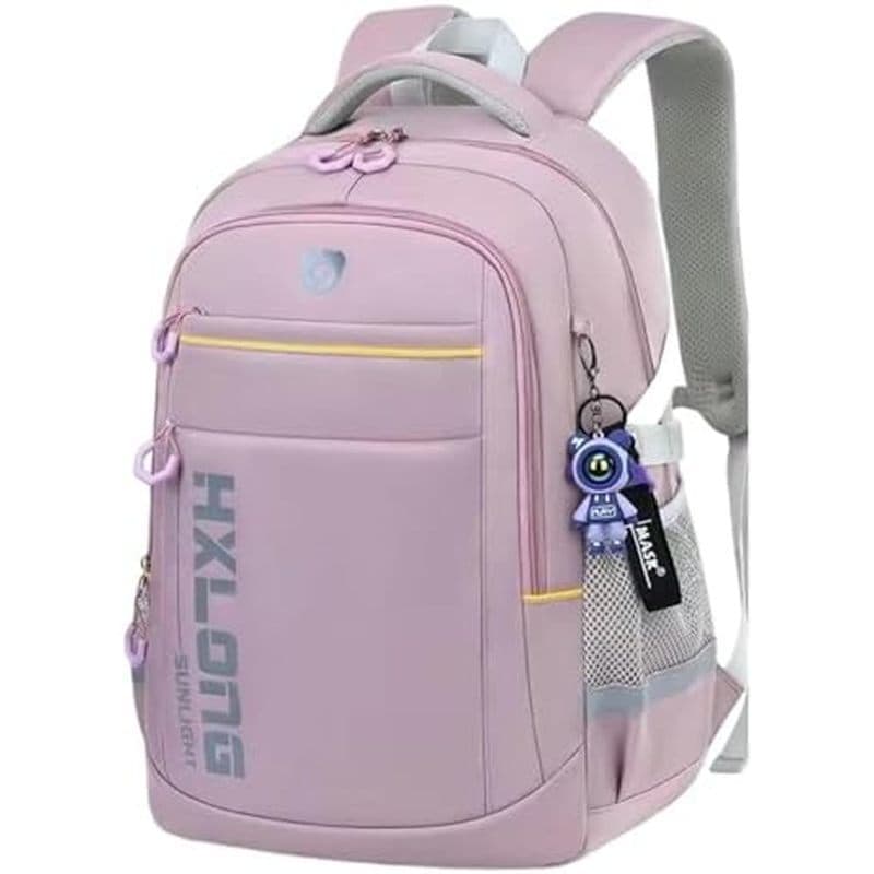 Mochila Monocromática Minimalista Elegante Com Estampa De Letras Modernas , Diária Espaçosa E Durável Para Presente (Pre