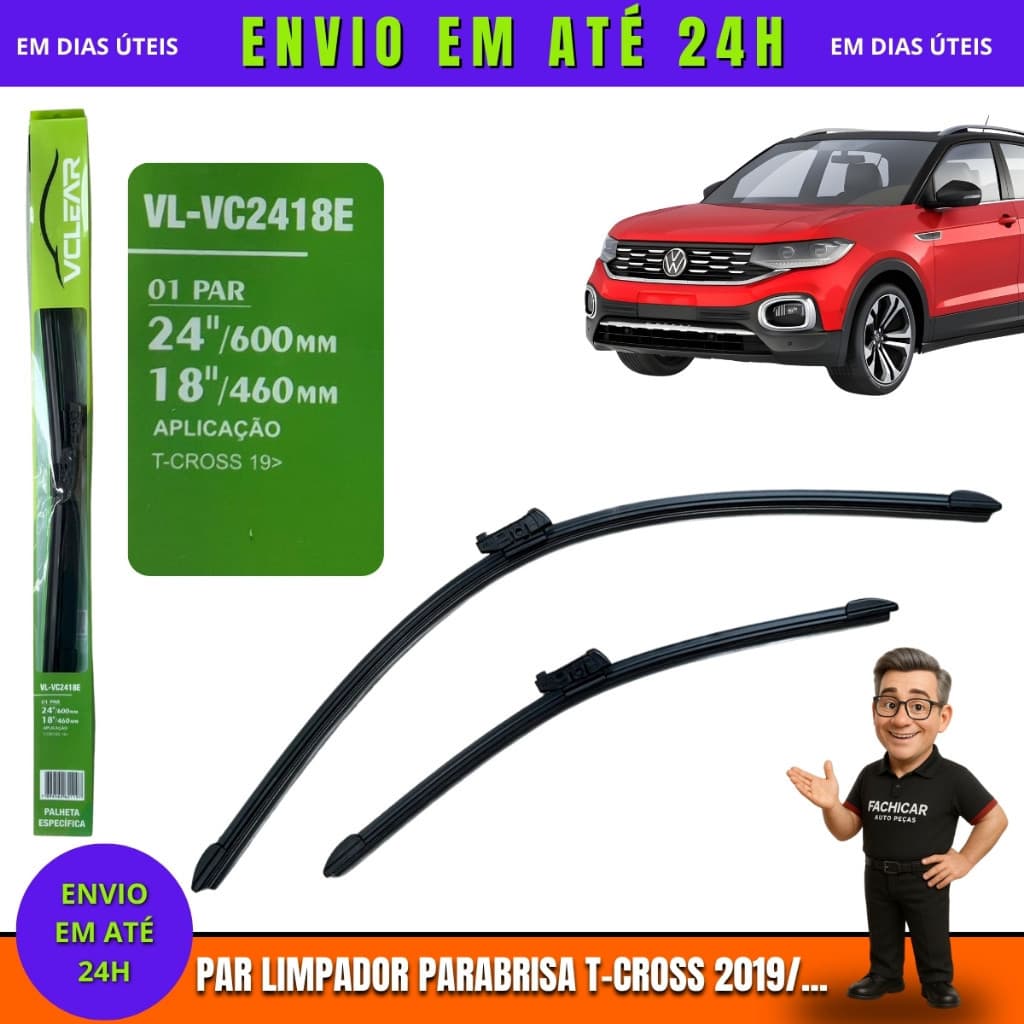 Par Palheta limpador Parabrisa Vw T-CROSS 2019/...
